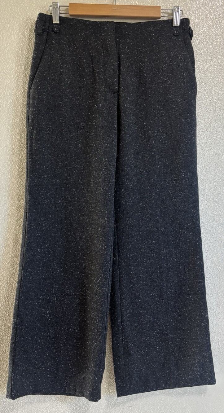 J. Jill Genuine Fit Pants Speckled Wide Leg Wool Silk Preppy Career Size 8P